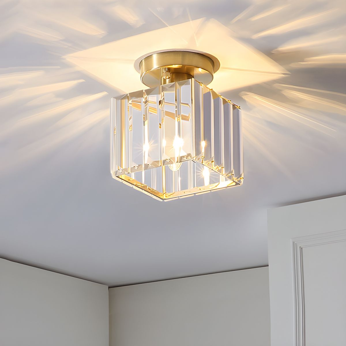 Semi Flush Kristall Deckenleuchte - Glanzara