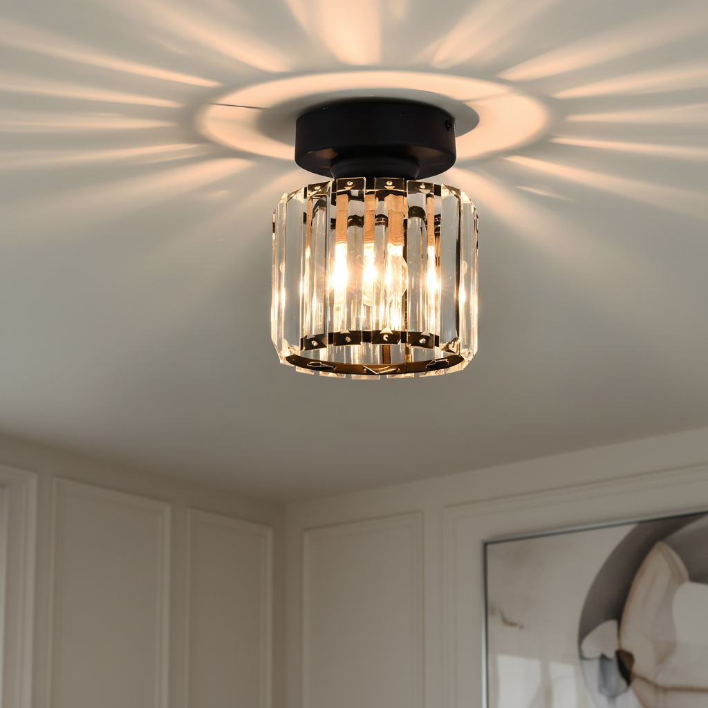 Semi Flush Kristall Deckenleuchte - Glanzara