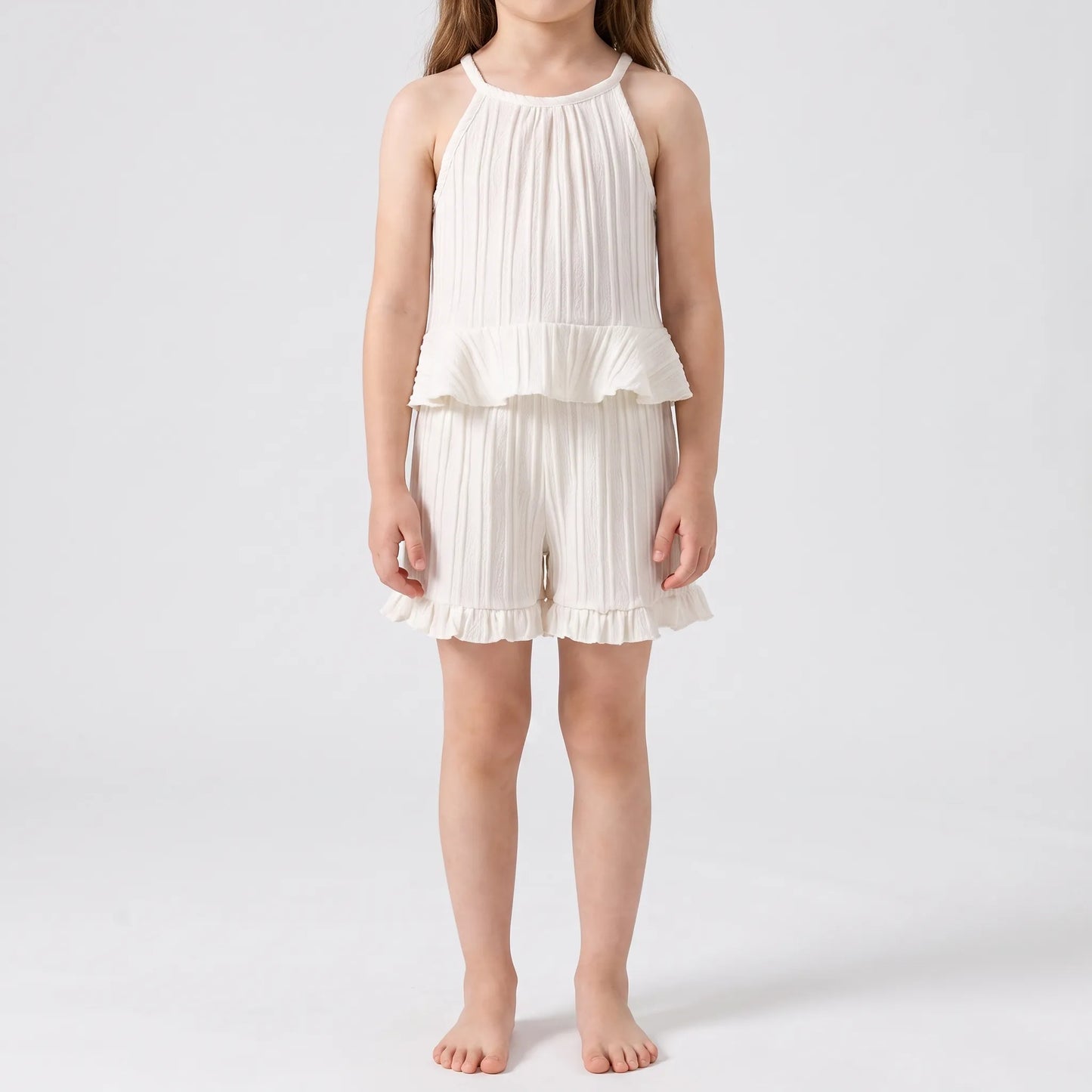 Set Aus Ärmellosem Rüschentop Und Shorts - Glimmera