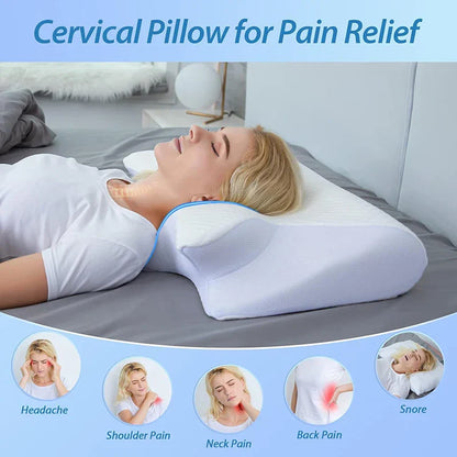2-in-1 viskoelastisches Nackenstützkissen mit ergonomischem Konturdesign – RestAlign