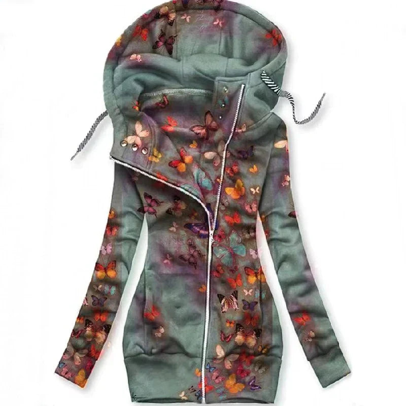 Damen Herbst-Schmetterling Kunst Cardigan – Alina