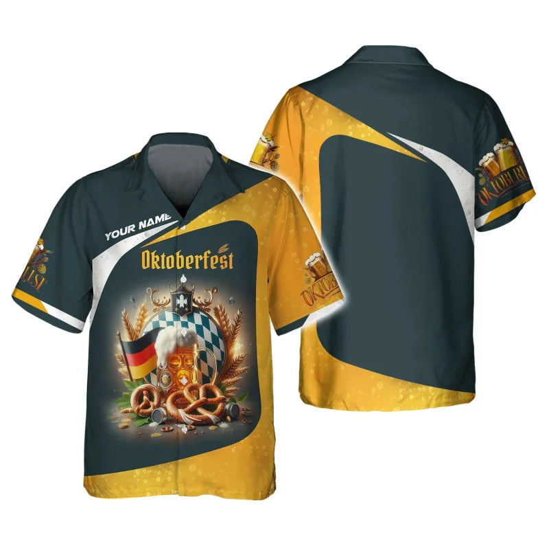 Hawaii-Hemd mit Bier- & Brezn-Muster – FeierLaune Oktoberfest 2026
