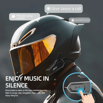 Bluetooth-Motorradhelm-Intercom-Headset mit 1000 m Reichweite & IPX6 wasserdicht – RoadComm