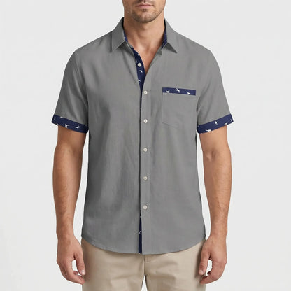 Short-Sleeve Contrast Trim Shirt - Warren