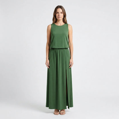 Sleeveless Maxi Dress With Side Split - Vickie