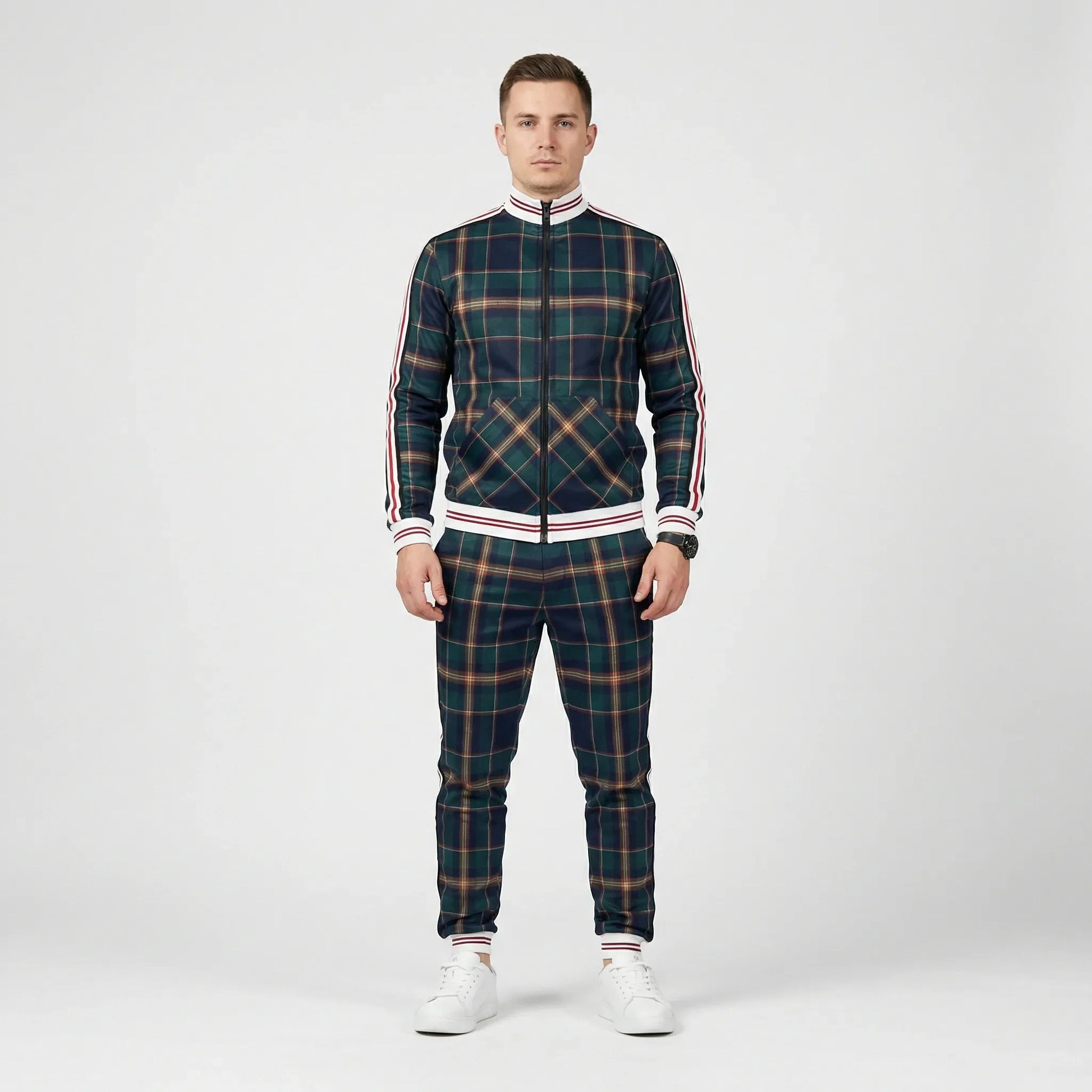 Slim Fit Jogger Set Mit Stehkragen - Riccardo