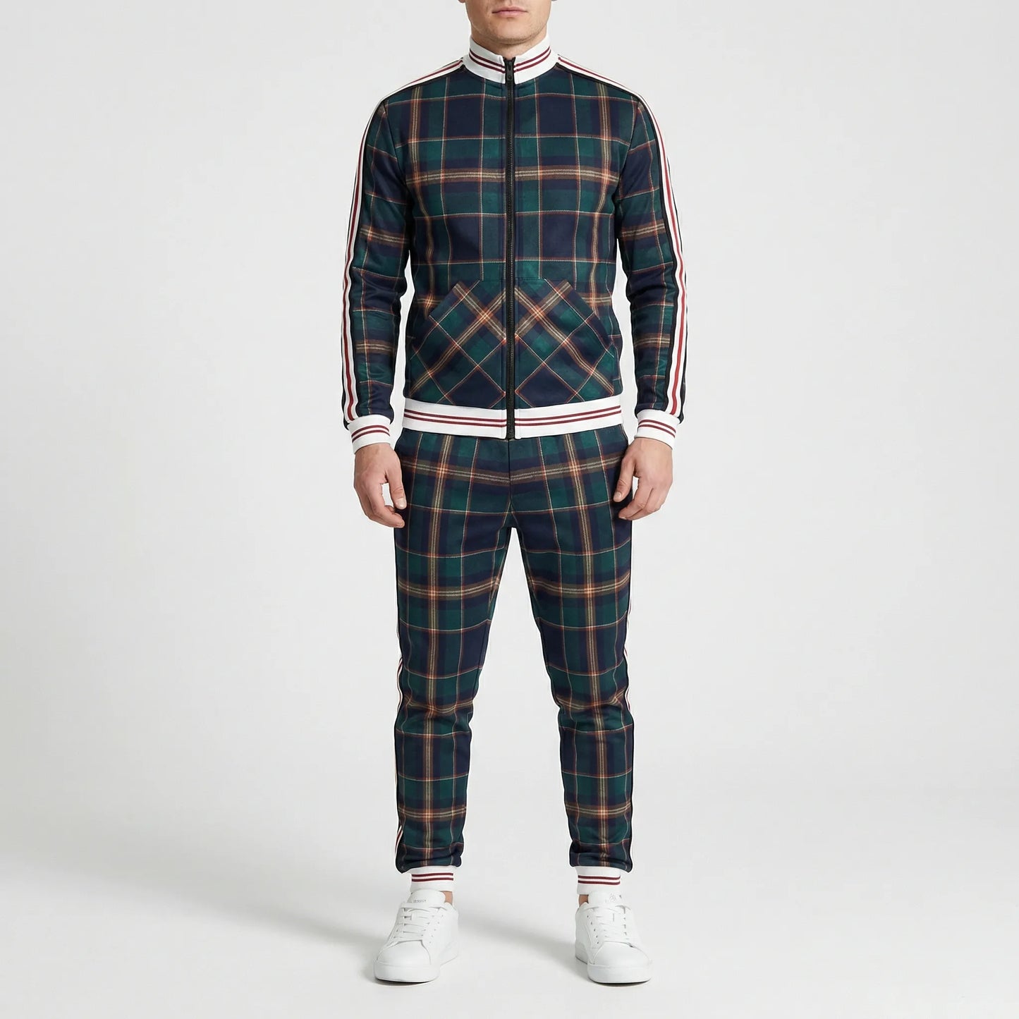 Slim Fit Jogger Set Mit Stehkragen - Riccardo