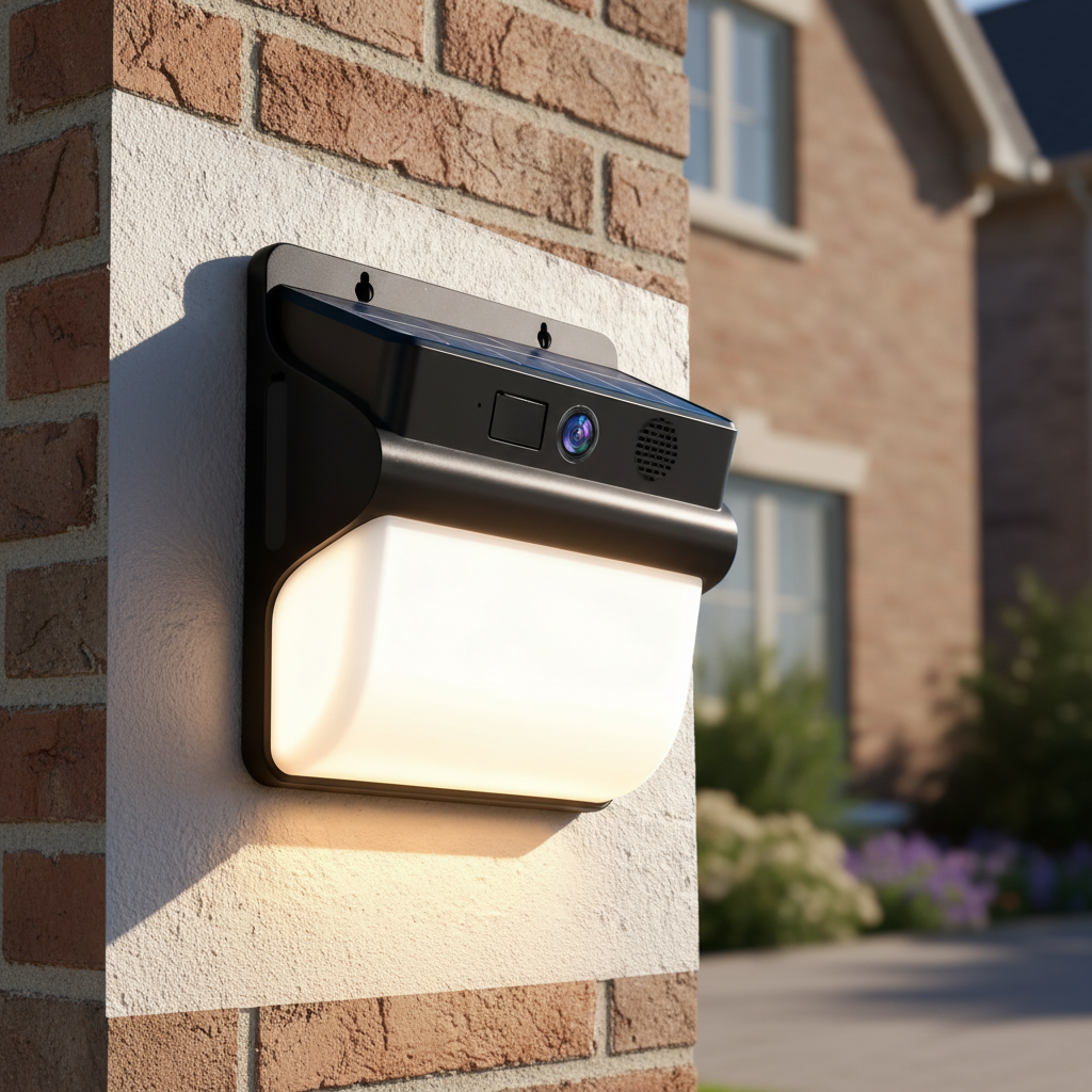 Solarbetriebene Außenkamera Mit Leuchte - BrightWatch