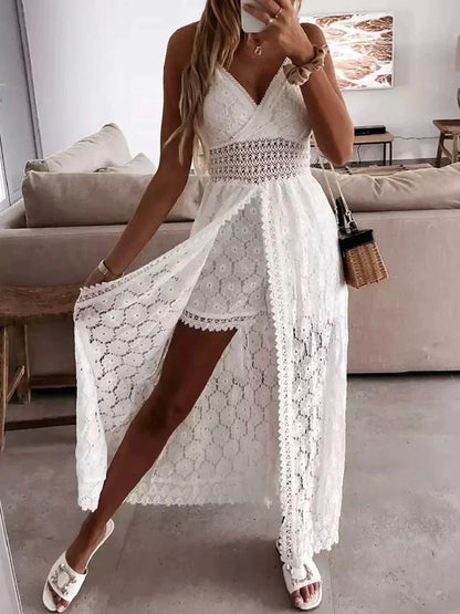 Luftige & Stylische Sommer-Kleid-Shorts-Kombi mit Spitze für Damen – Yara