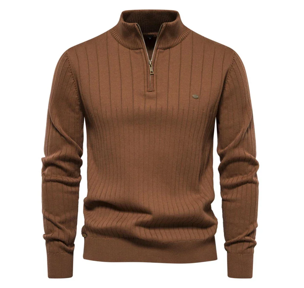 Strickpullover Mit Reißverschluss - CollarSweater