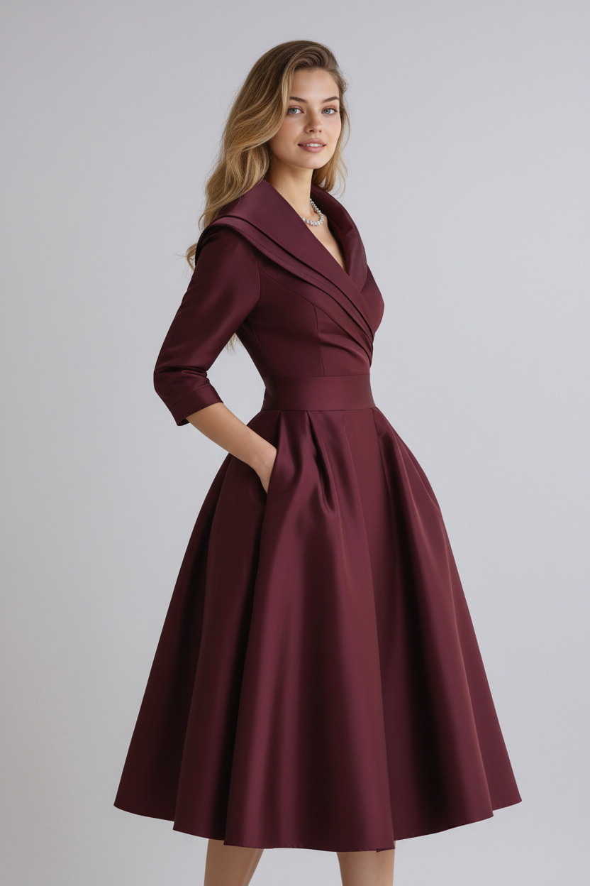 Tailliertes Midi Kleid - Emilie