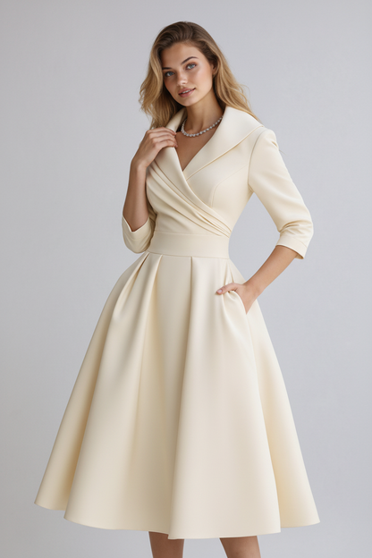 Tailliertes Midi Kleid - Emilie