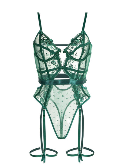 Transparenter Spitzen Body Mit Straps - Alissa