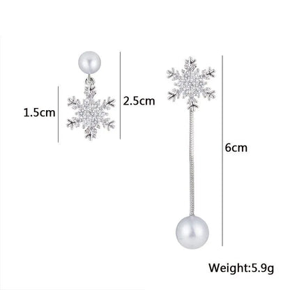Tropfenohrringe Mit Schneeflocken - SnowflakeShine 