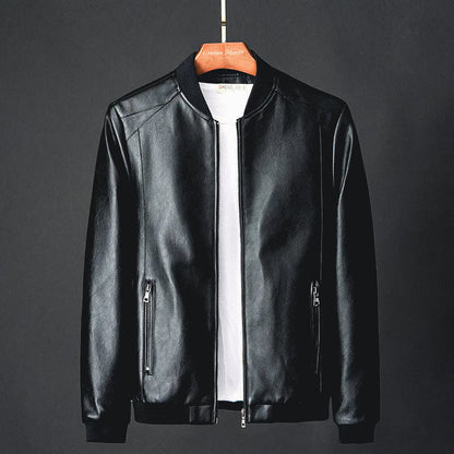 Stilvolle Herren Lederjacke aus Kunstleder mit herbstlichen Präzisionsdetails – Tarek