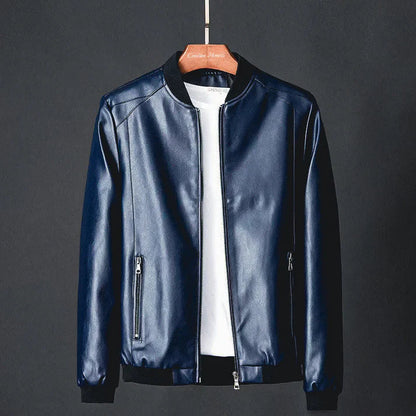Stilvolle Herren Lederjacke aus Kunstleder mit herbstlichen Präzisionsdetails – Tarek