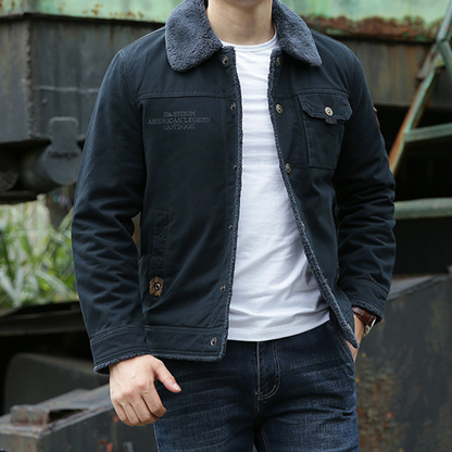 Coole Herrenjacke mit Fellkragen – Lars