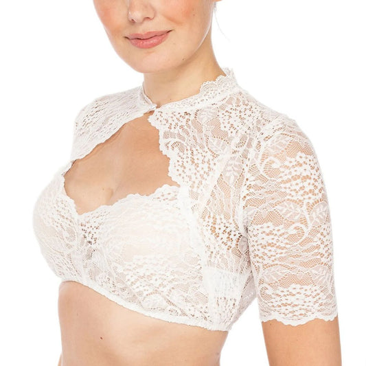 Trendy Dirndlbluse mit Spitze & Herzausschnitt für Damen – Alina - Oktoberfest 2026