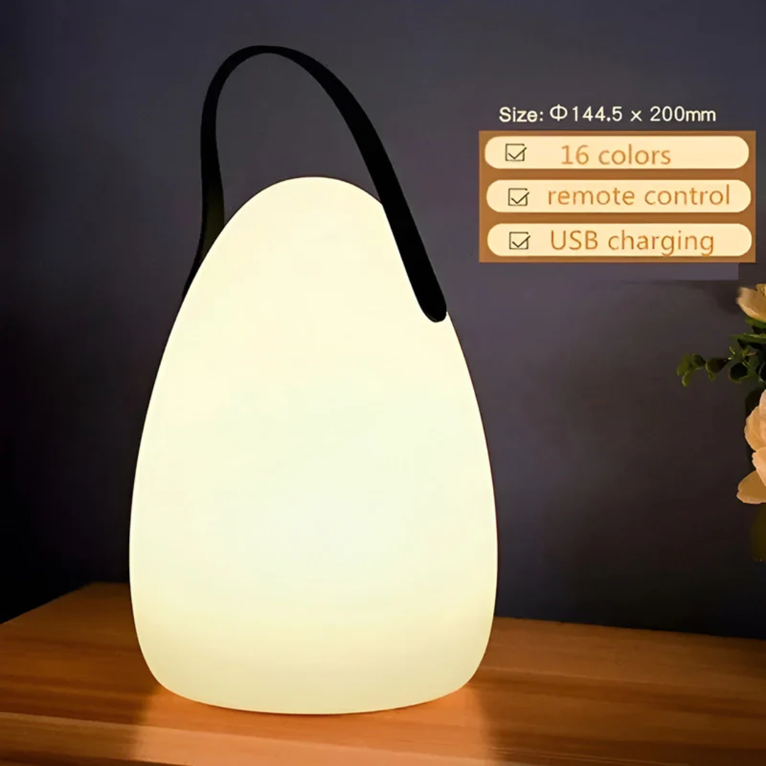 Tragbare LED-Lampe, 16 Farben, USB-Ladung, Fernbedienung, modernes Design, Tischleuchte.