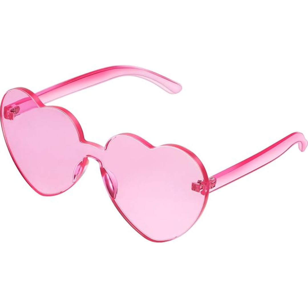 Trendige Herz-Sonnenbrille ohne Rahmen in Transparent-Optik - HerzBlitz