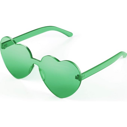 Trendige Herz-Sonnenbrille ohne Rahmen in Transparent-Optik - HerzBlitz