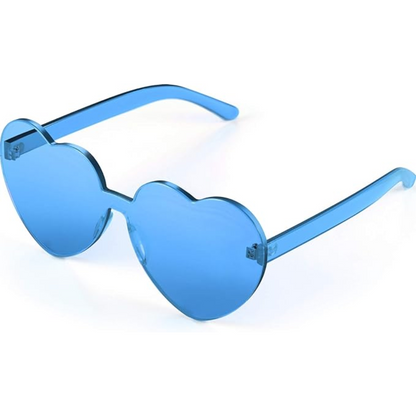 Trendige Herz-Sonnenbrille ohne Rahmen in Transparent-Optik - HerzBlitz