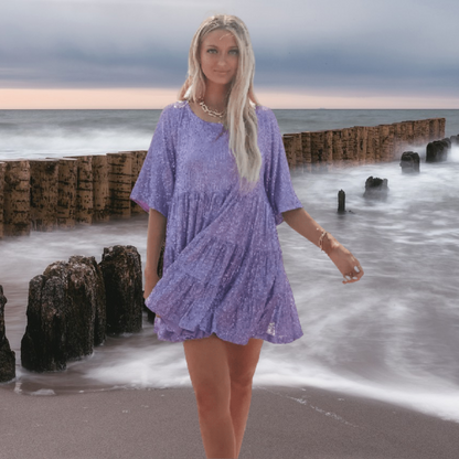 Funkelndes Herbstlaub-Pailletten-Partykleid – Luna