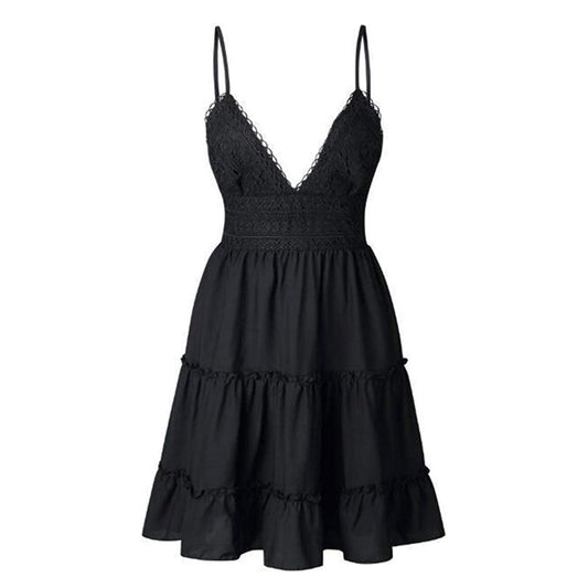 Luftige & stilvolle Mini-Trägerkleid mit V-Ausschnitt – Melina
