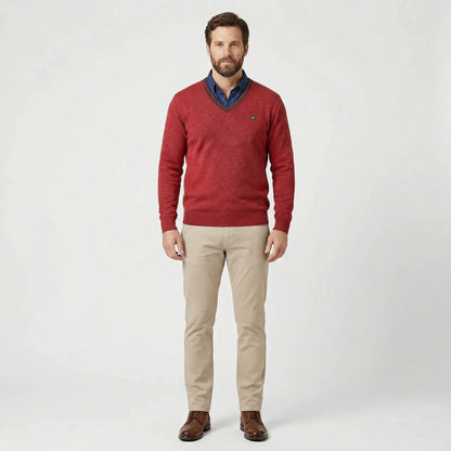 V Ausschnitt Pullover Mit Kragen - Ian