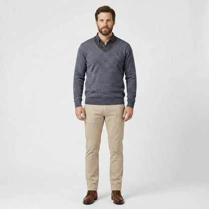 V Ausschnitt Pullover Mit Kragen - Ian