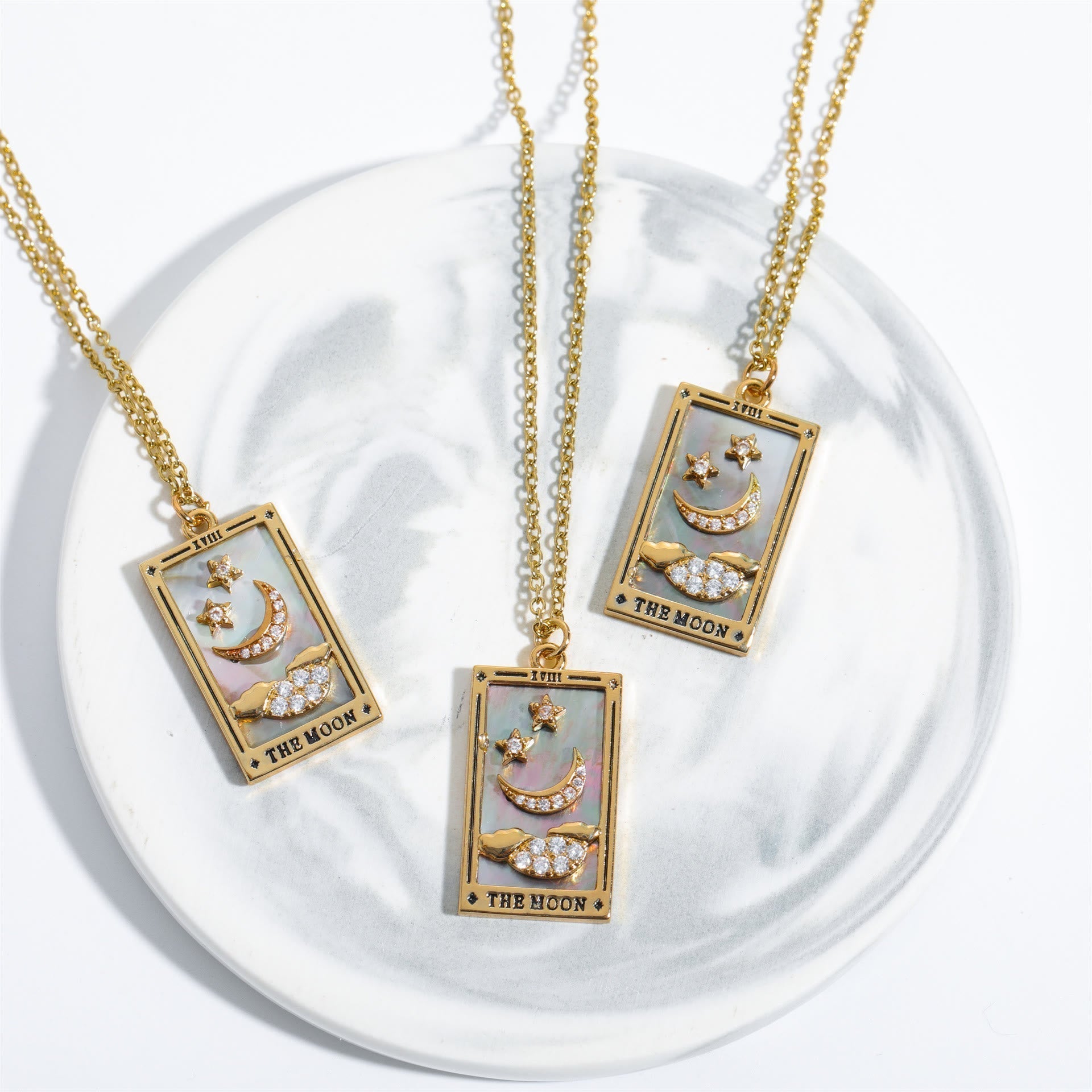 Vergoldete Tropfen-Halskette - TarotJewelry 