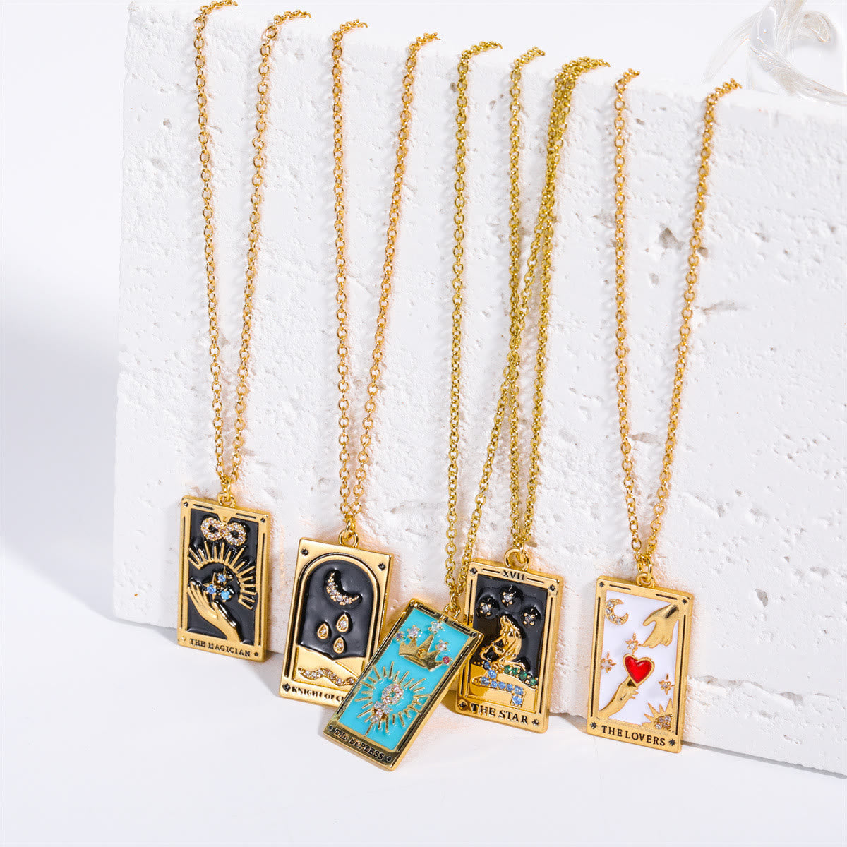 Vergoldete Tropfen-Halskette - TarotJewelry 