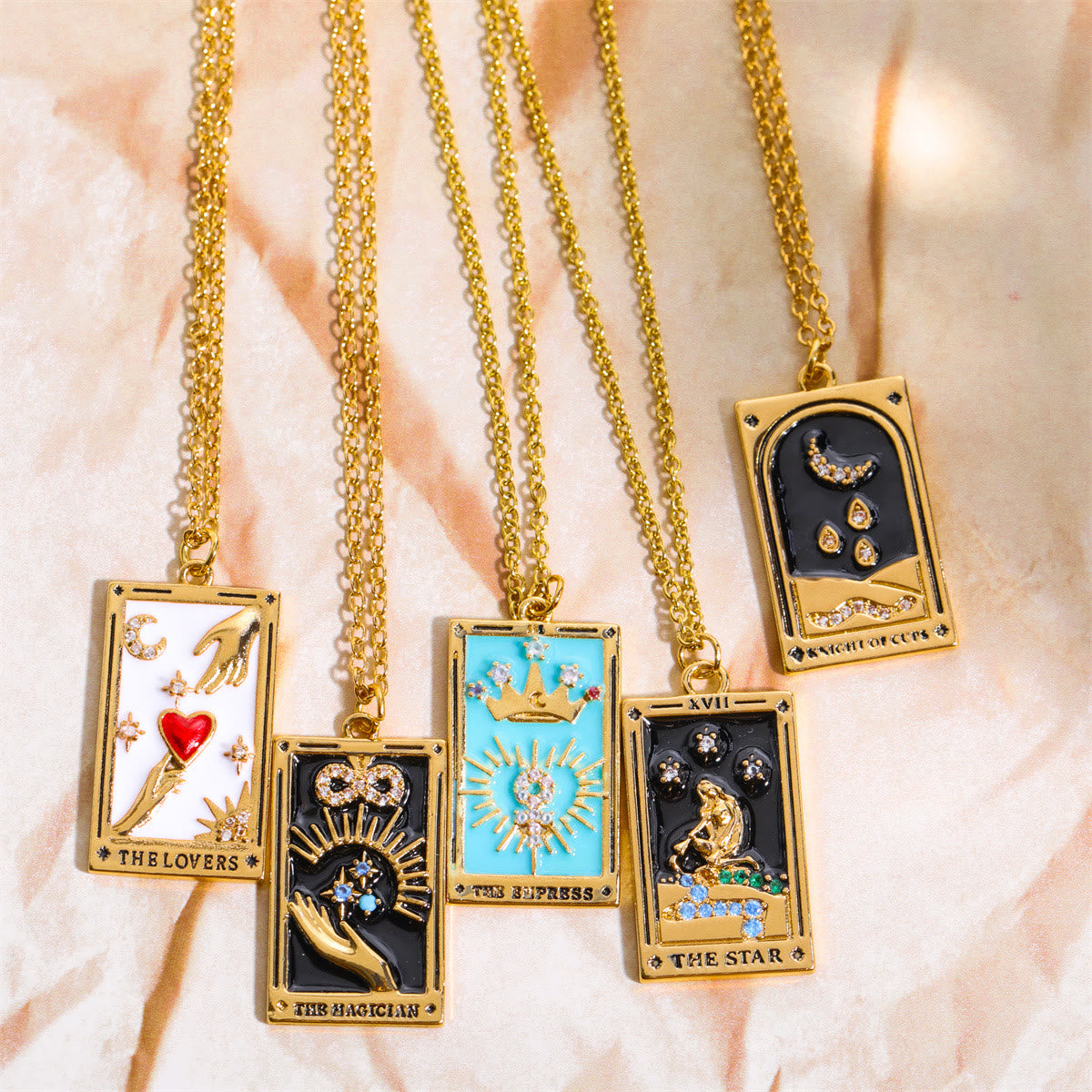 Vergoldete Tropfen-Halskette - TarotJewelry 