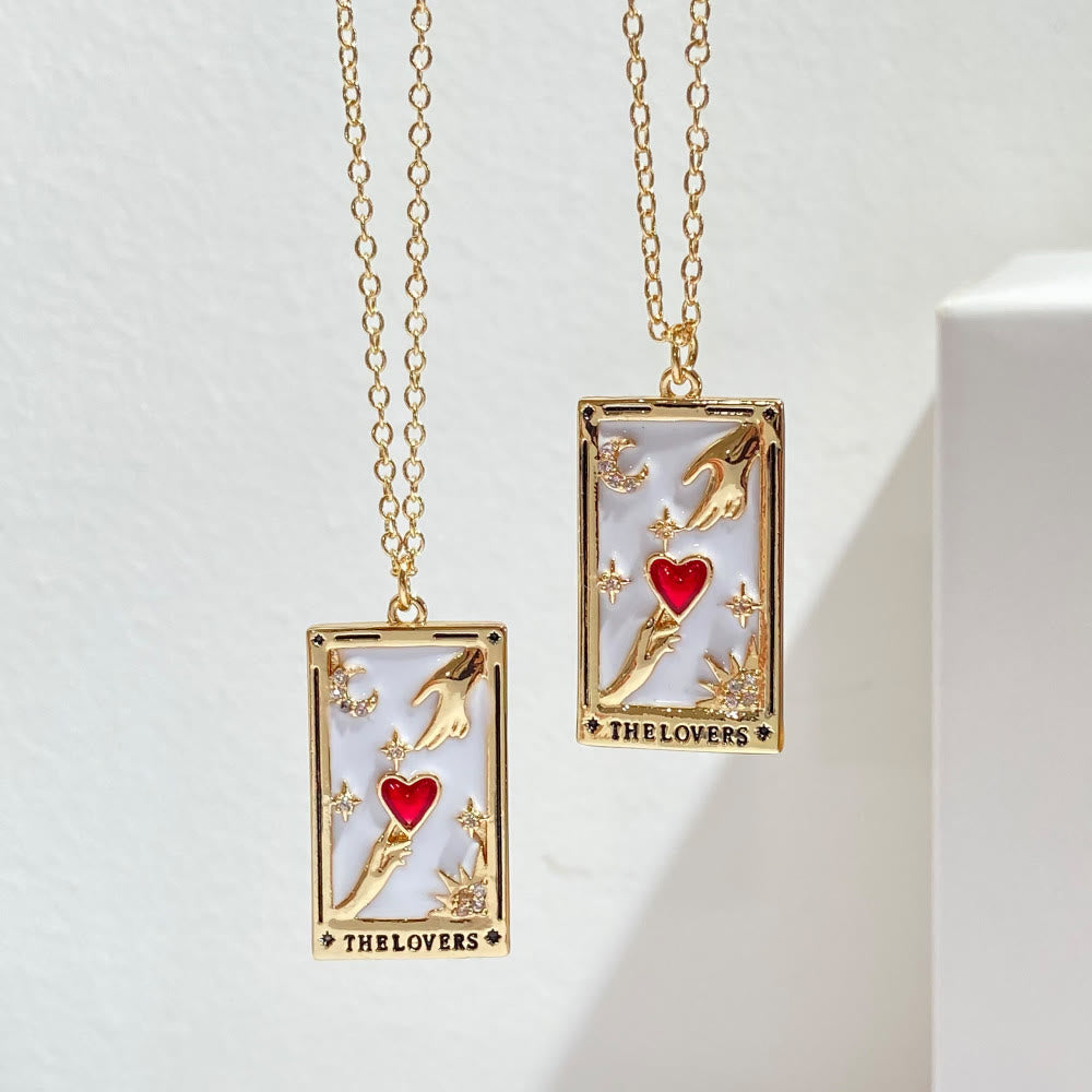 Vergoldete Tropfen-Halskette - TarotJewelry 