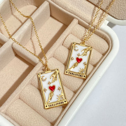 Vergoldete Tropfen-Halskette - TarotJewelry 