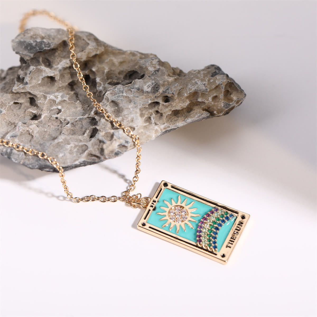 Vergoldete Tropfen-Halskette - TarotJewelry 