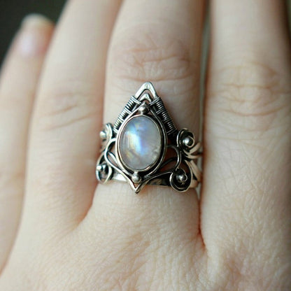 Vintage Mondsteinring - MoonstoneGlow 