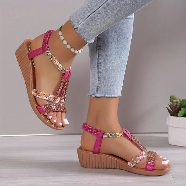 Bequeme Damen Orthopädische Keilsandalen mit weicher Sohle – Marla