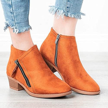 Herbstliche Damen Leder-Stiefeletten – Saphira