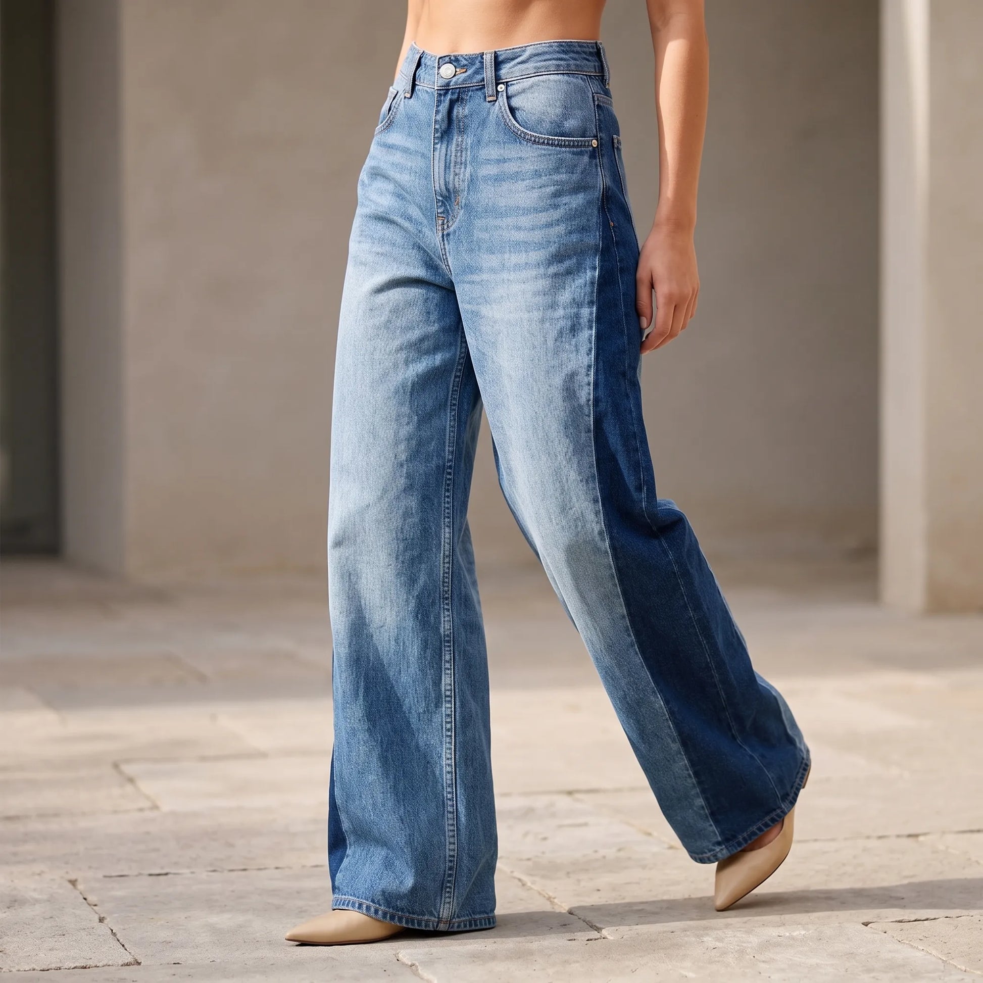 Weite Damen Jeans Mit Hohem Bund -  Renee