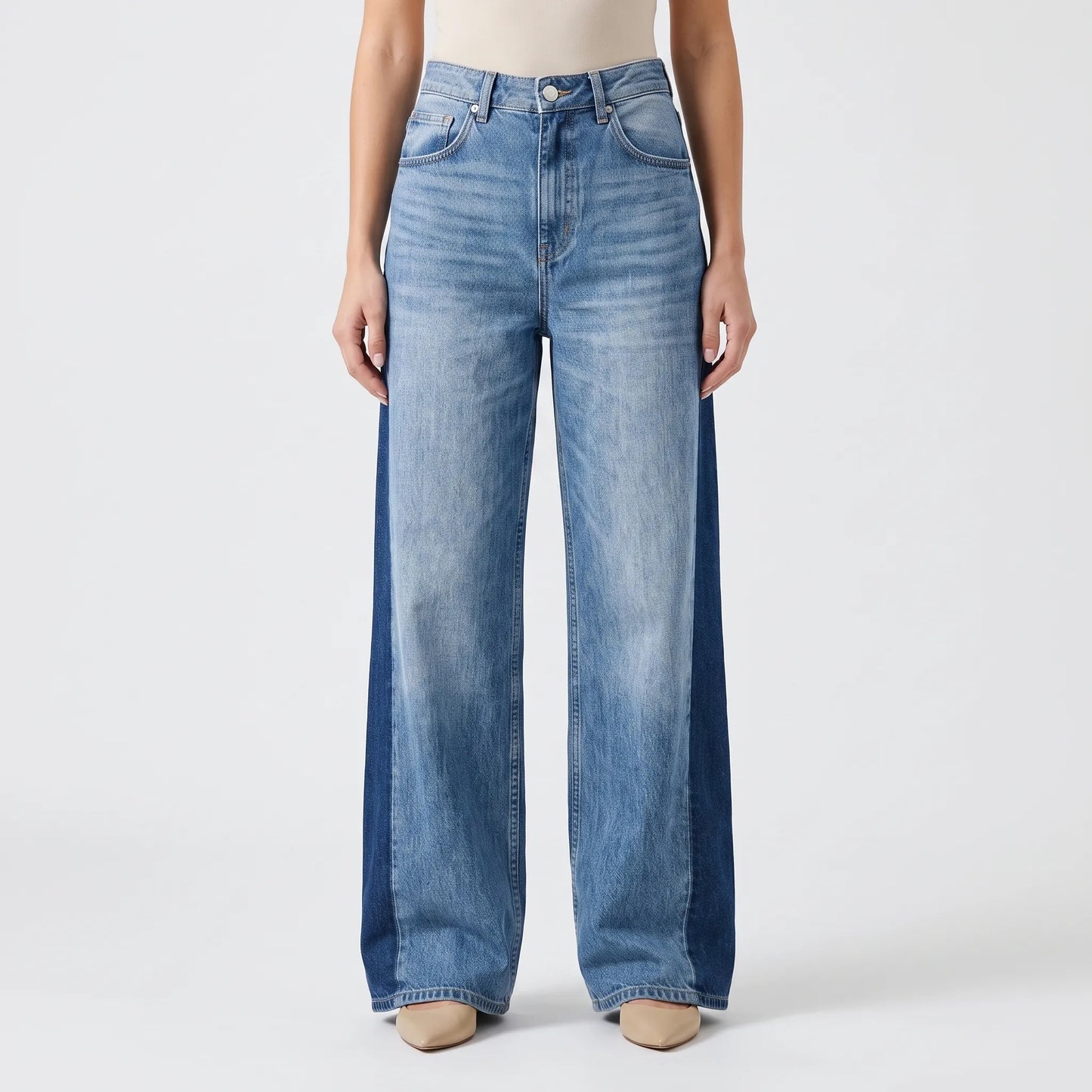 Weite Damen Jeans Mit Hohem Bund -  Renee