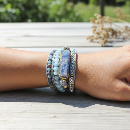 Wickelarmband Mit Edelsteinen - AurinaWrap 