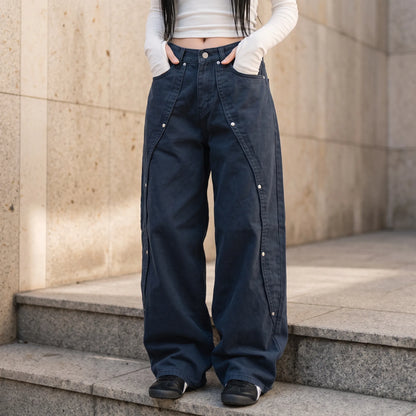 Wide Leg Jeans Mit Nieten -  Victoria