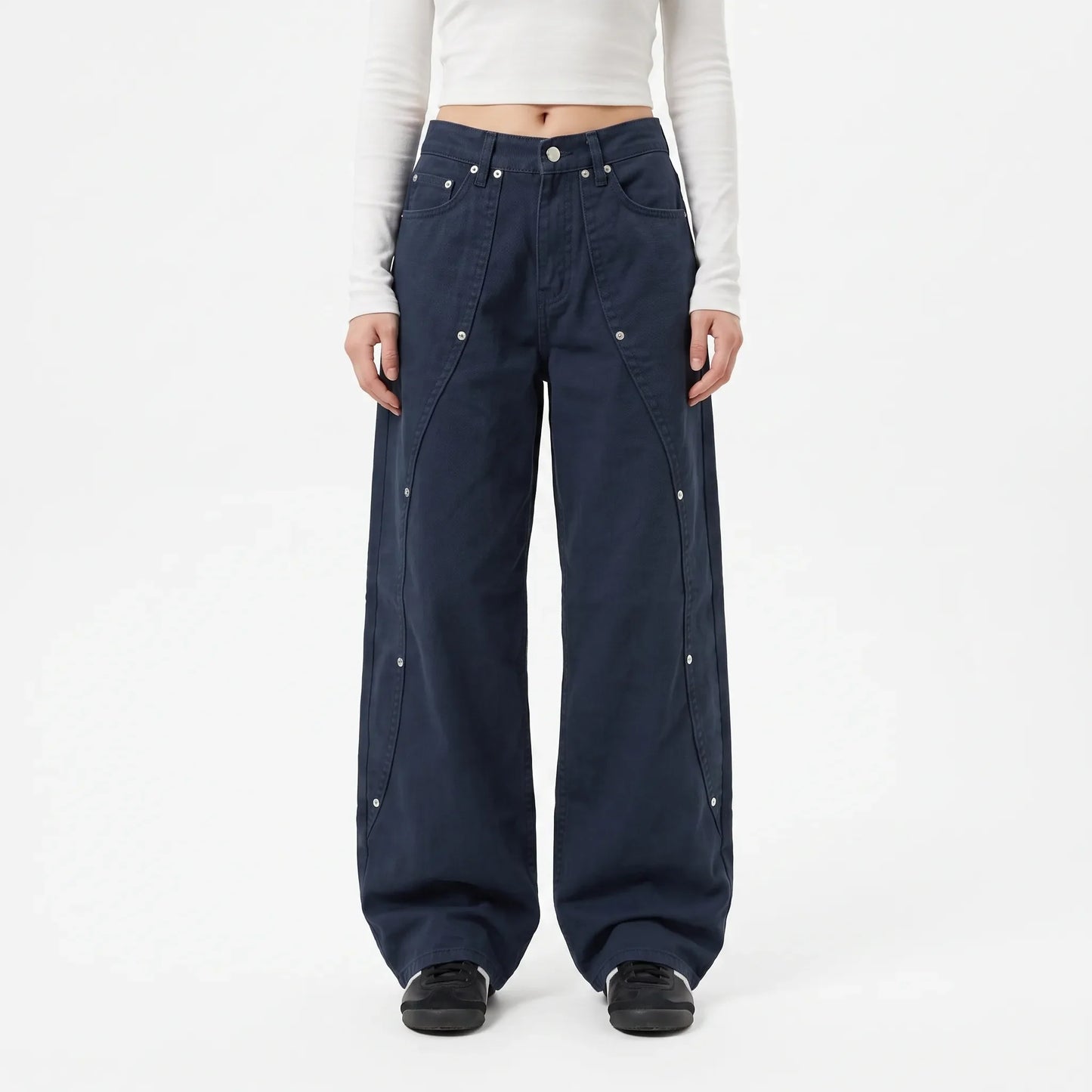 Wide Leg Jeans Mit Nieten -  Victoria