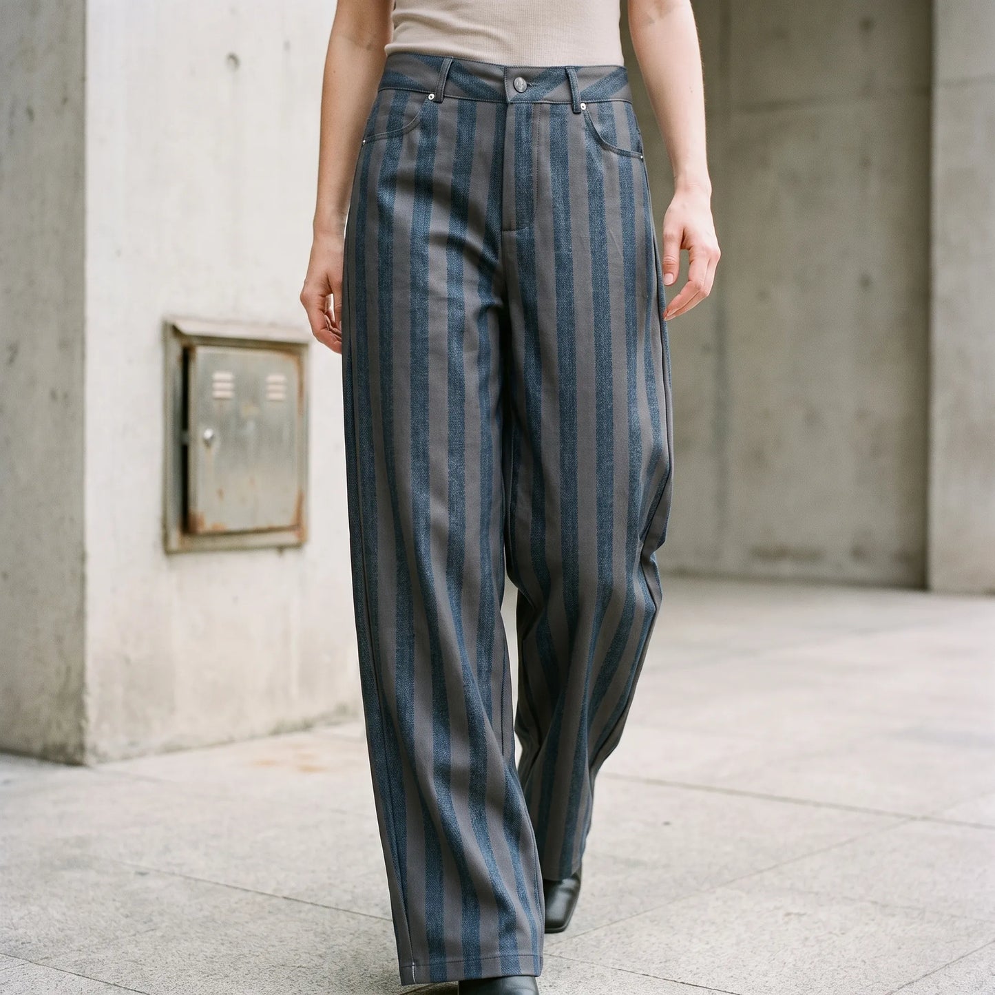 Wide Leg Jeans Mit Streifen -  Tracy
