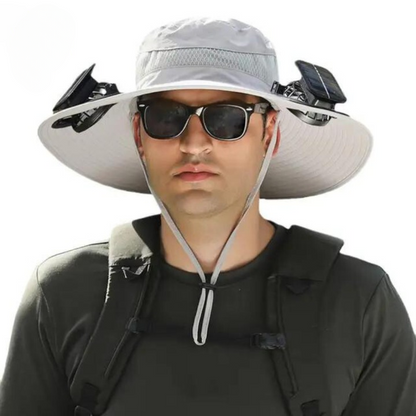 Outdoor-Sonnenhut mit integriertem Solarlüfter – CoolBreeze Solar