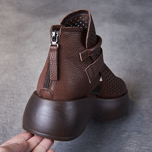 Orthopädische Leder-Sandalen Damen mit stoßdämpfender Sohle – Meike Herbstedition