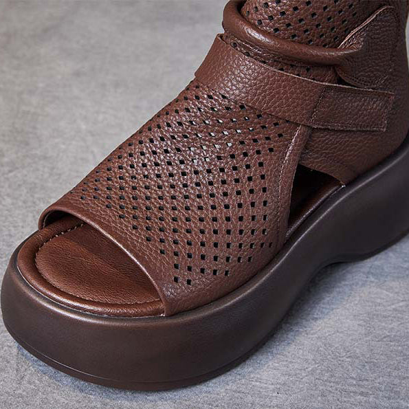 Orthopädische Leder-Sandalen Damen mit stoßdämpfender Sohle – Meike Herbstedition
