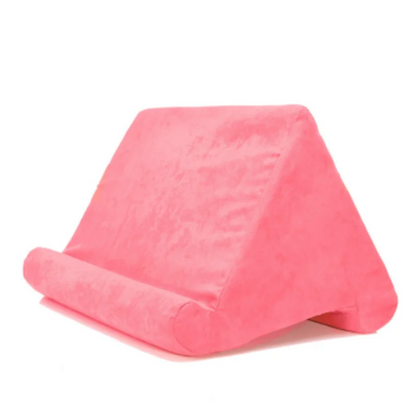 Rosa Tablet-Kissenständer aus Schaumstoff für iPad, Samsung, Huawei, ideal für Bett und Sofa.