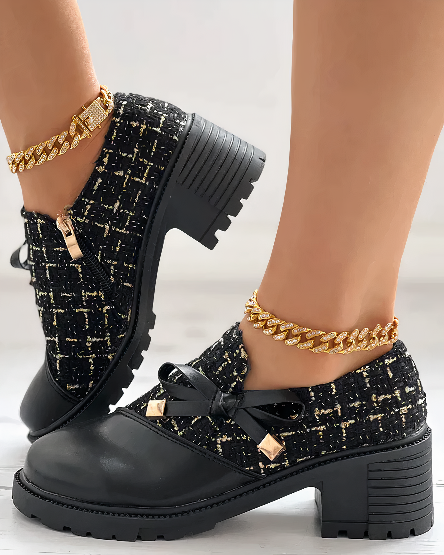 Elegante Blockabsatz-Schuhe mit spitzen Akzenten – Florina Herbstzauber Edition
